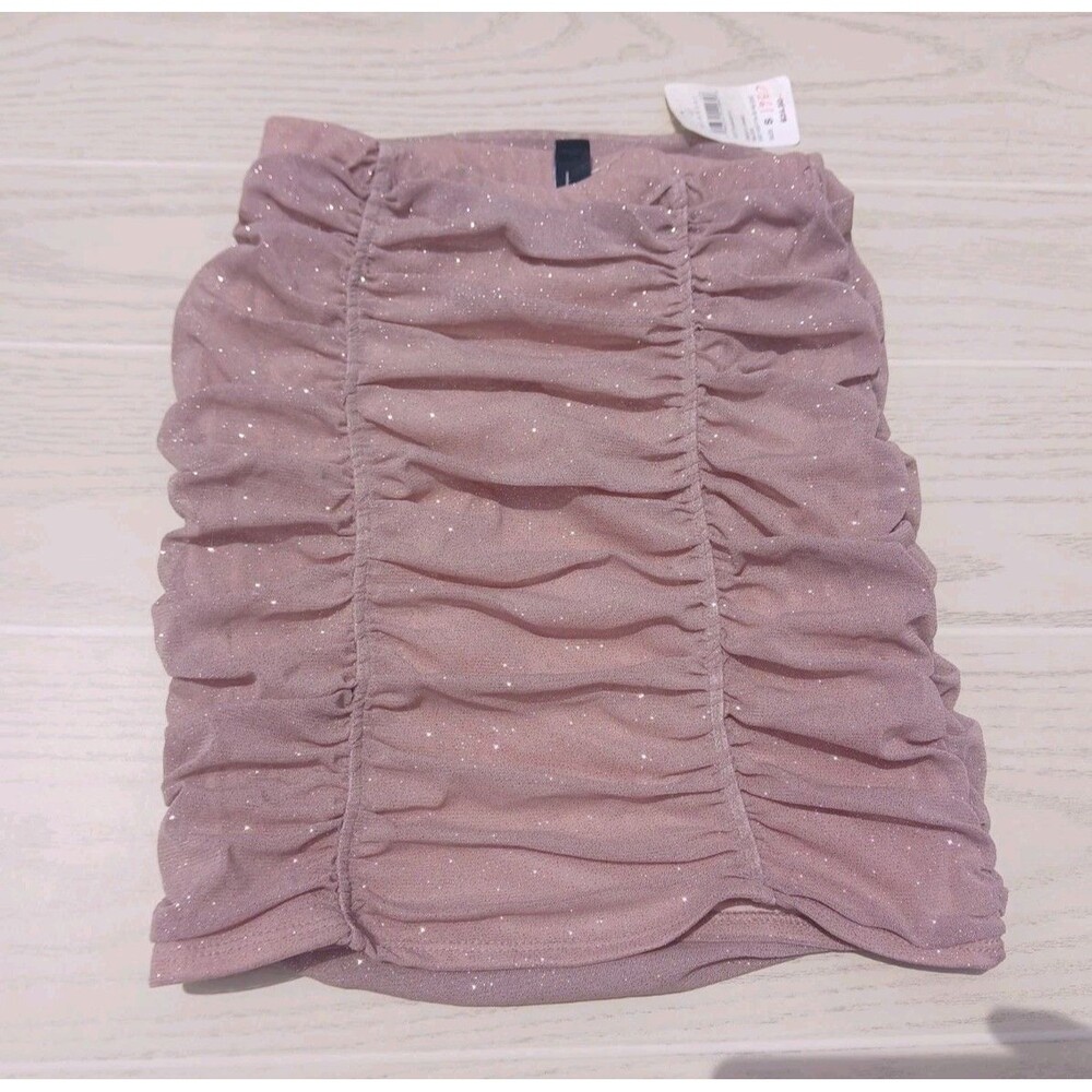 Windsor Sparkling Pink Strapless Cropped Ruffle Tube Top Women's Size Small